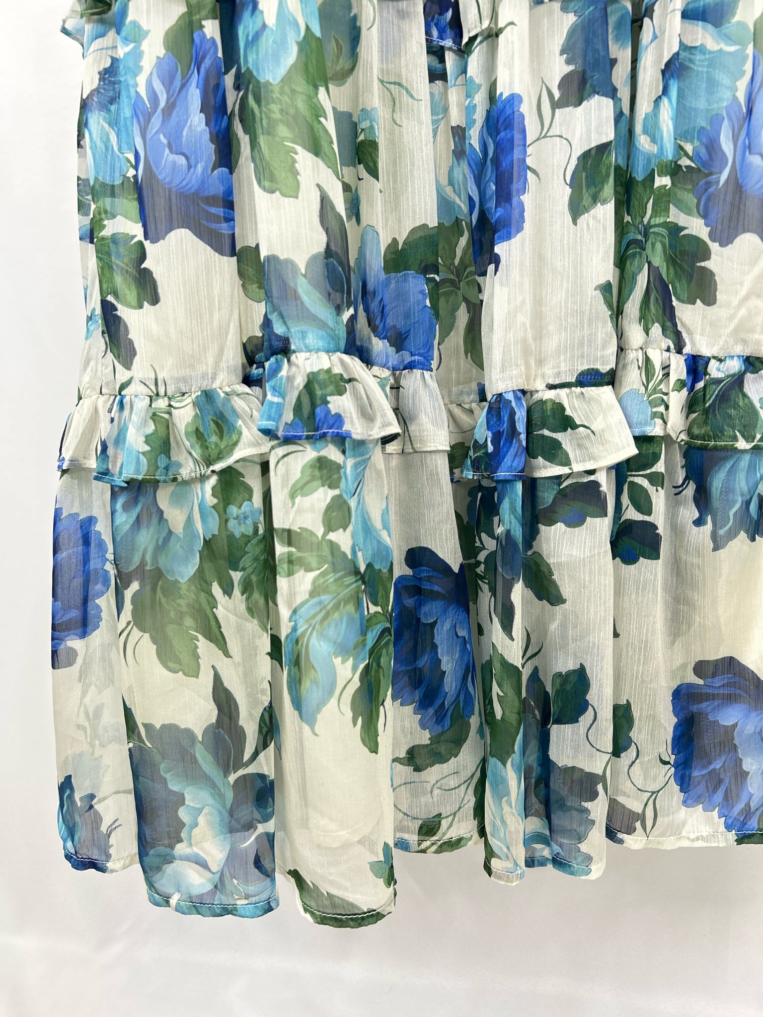 AQUA Size XL Blue floral Women Dress