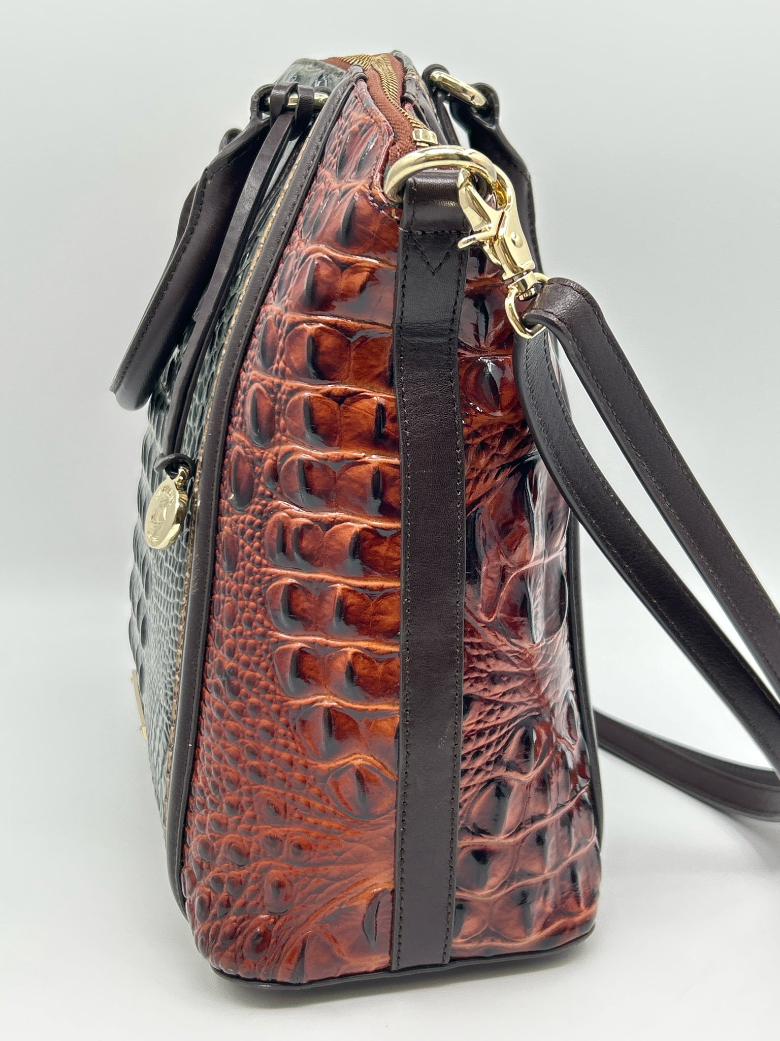 BRAHMIN Pecan and Green Women Purse