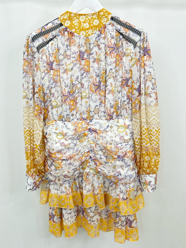 BEULAH Women Size L WHITE AND YELLOW Dress