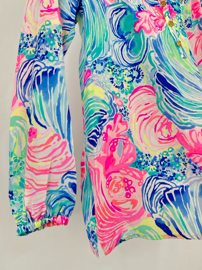 LILLY PULITZER Size XS Multi-Color Silk Women's Top