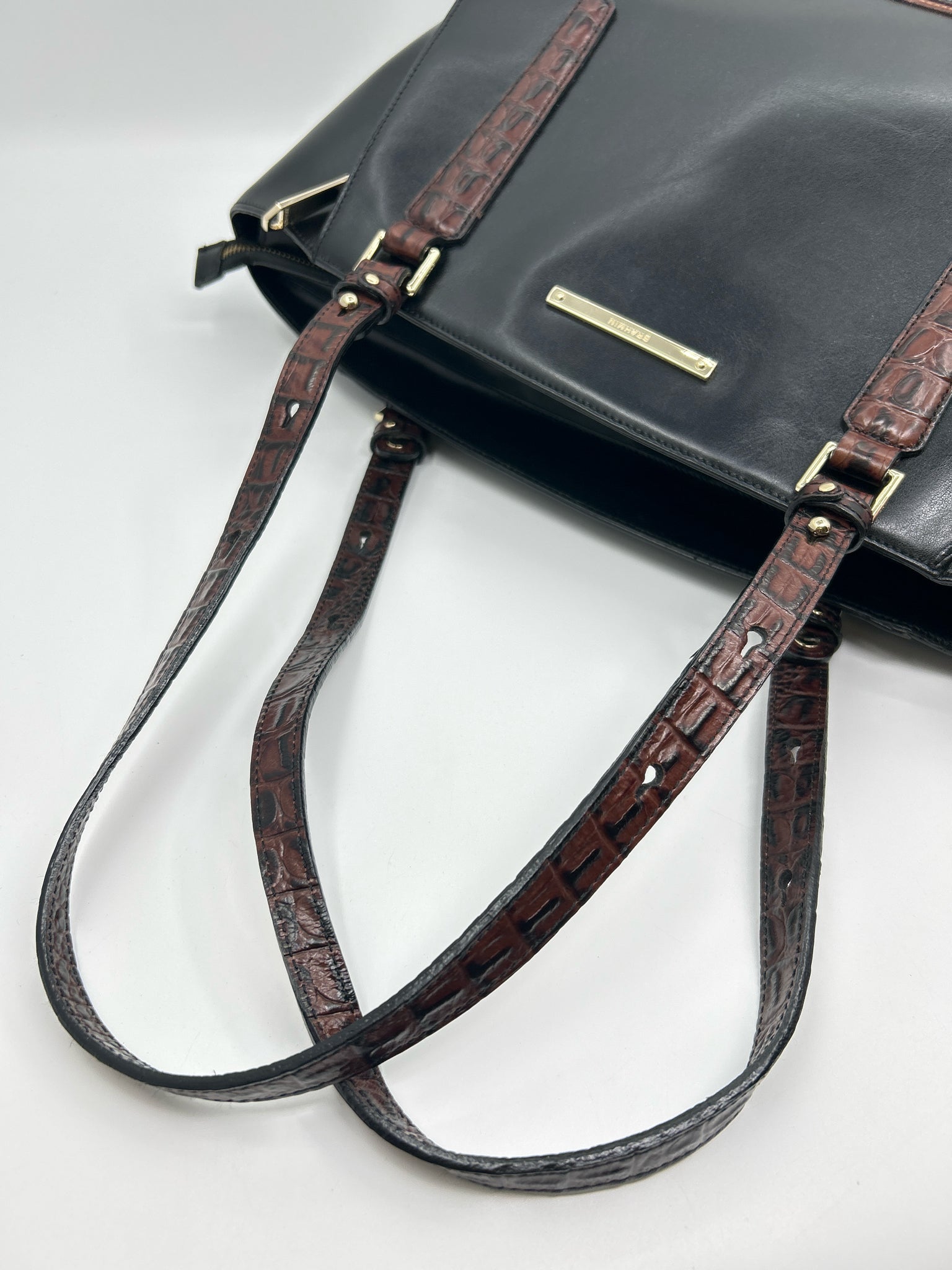 BRAHMIN black and brown Women Tote
