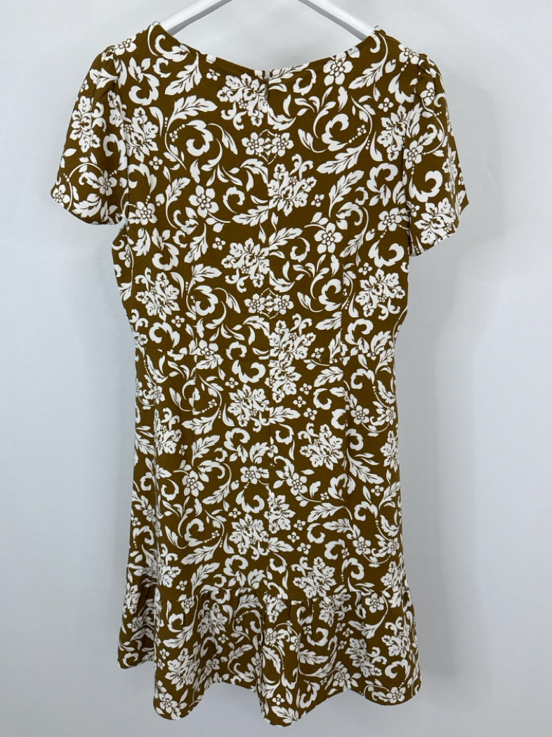 ANN TAYLOR FACTORY Size 12 Brown Print Women Dress