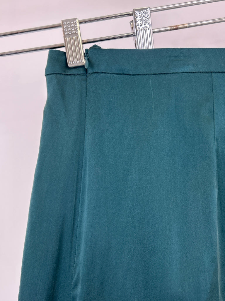 EILEEN FISHER Women Size 14 Teal Silk Blend Maxi Skirt