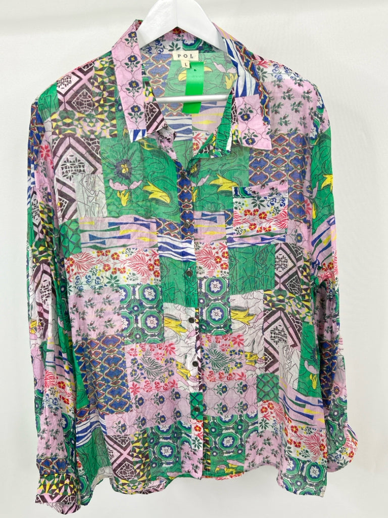 POL Size L Multi-Color Shirt NWOT