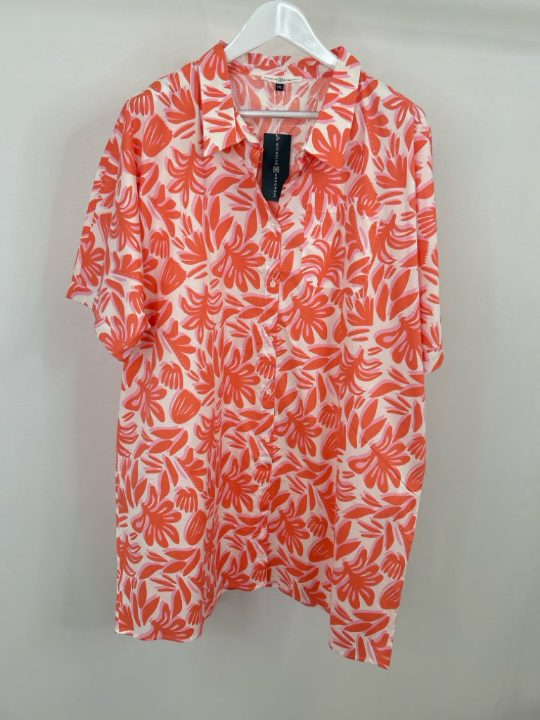MICHELLE MCDOWELL Size XXL Coral Print Women's Dress