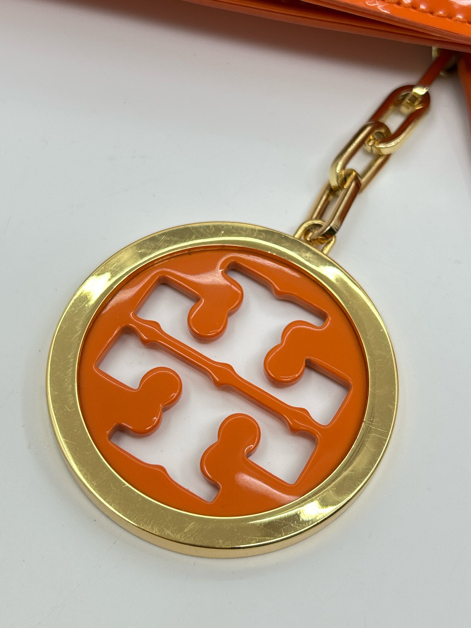 TORY BURCH ORANGE AND WHITE Women Tote