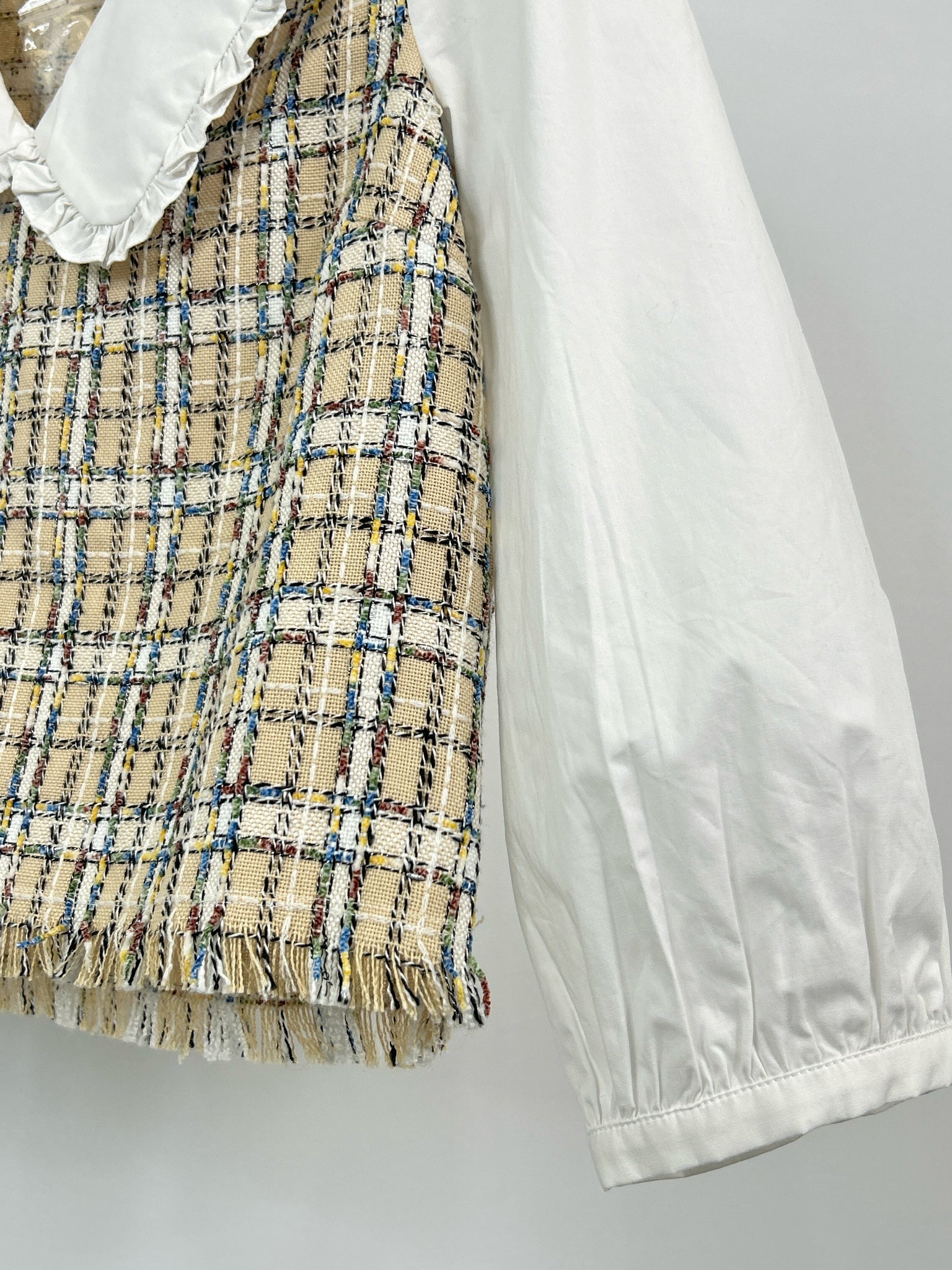 English Factory Size M WHITE AND BEIGE Women Blouse