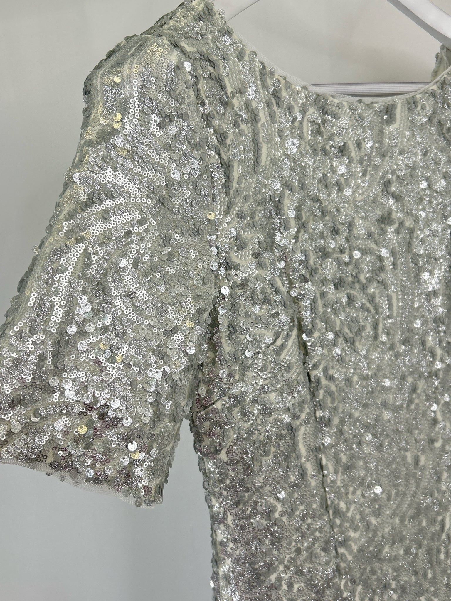 ADRIANNA PAPELL NWT Size 8 Silver Women Dress