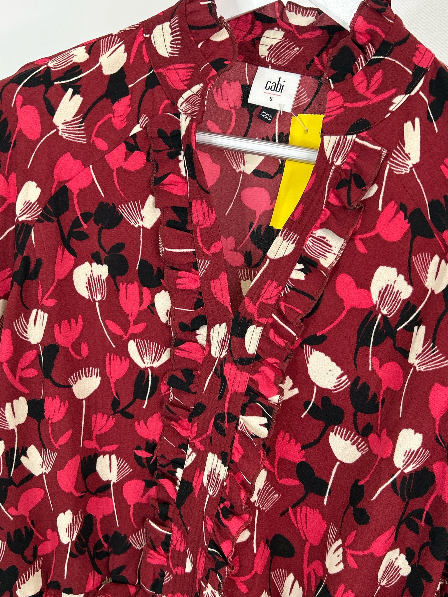 CABI Size S Red Print Women Top