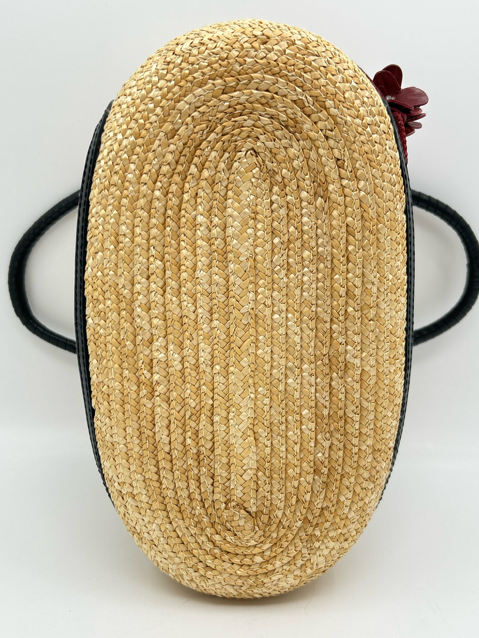 COLE HAAN Straw and Black Women Tote