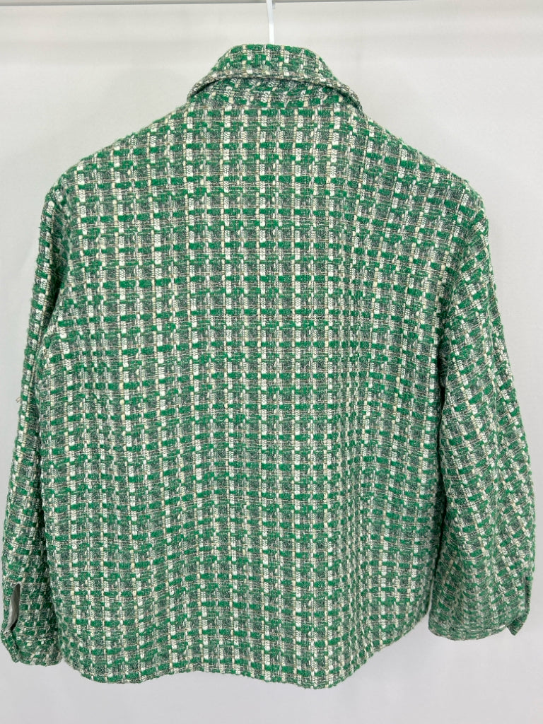 MAEVE NWT Women Size S GREEN AND WHITE Jacket