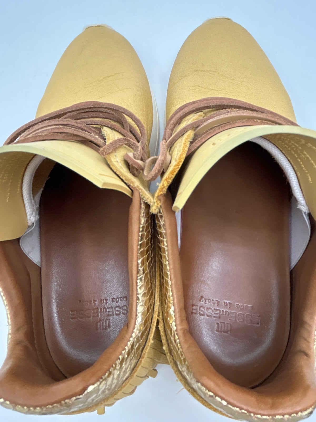 ESSEUTESSE Size 38 Yellow Women Sneakers