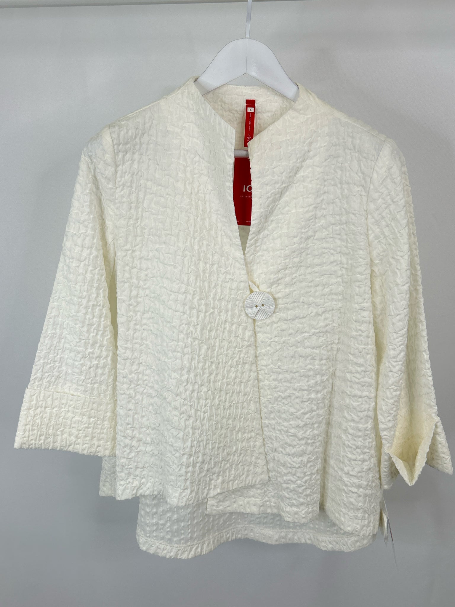 IC COLLECTION Size L White Women Jacket