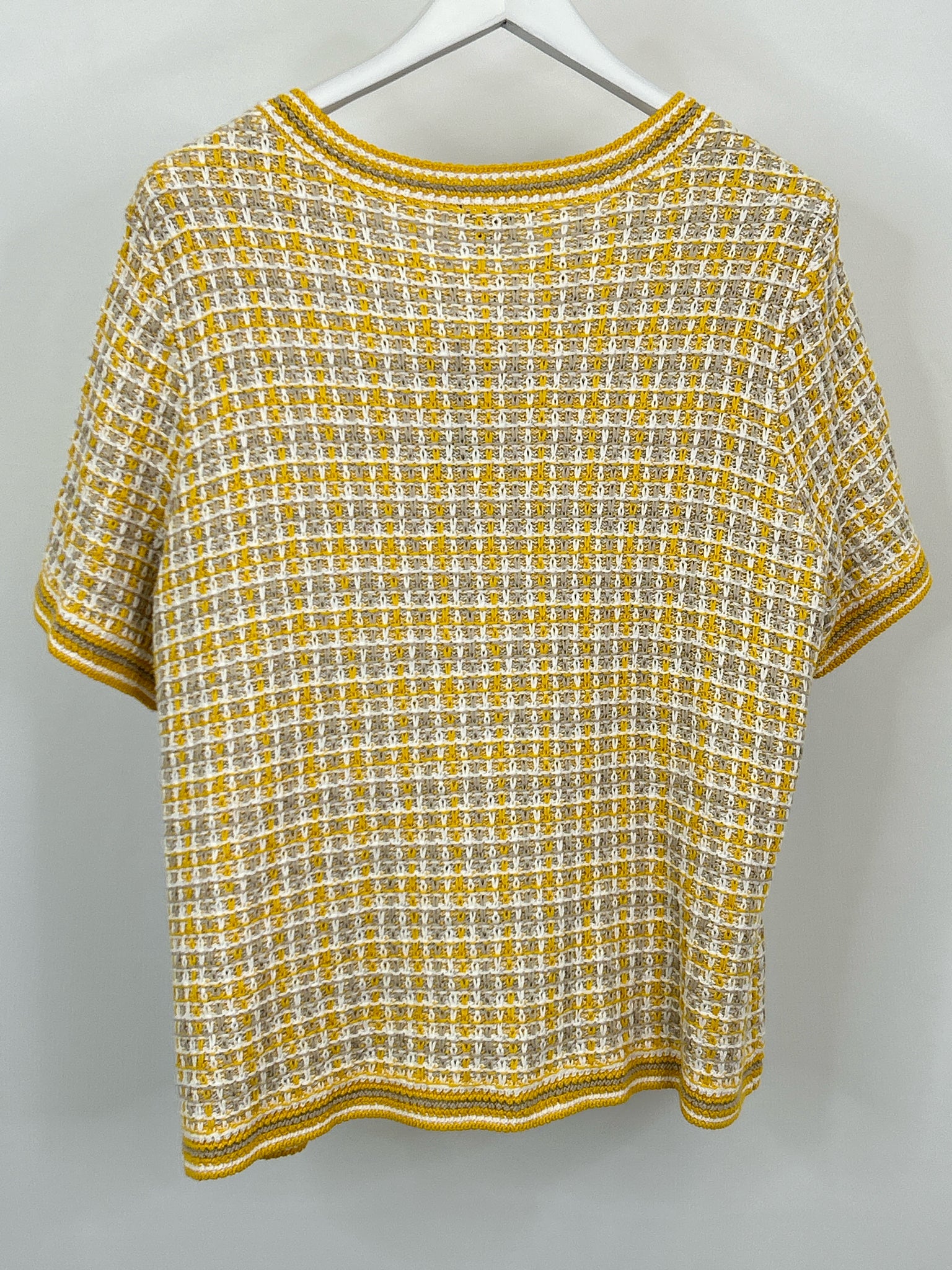 TALBOTS Size 1X Yellow & Beige Women Sweater