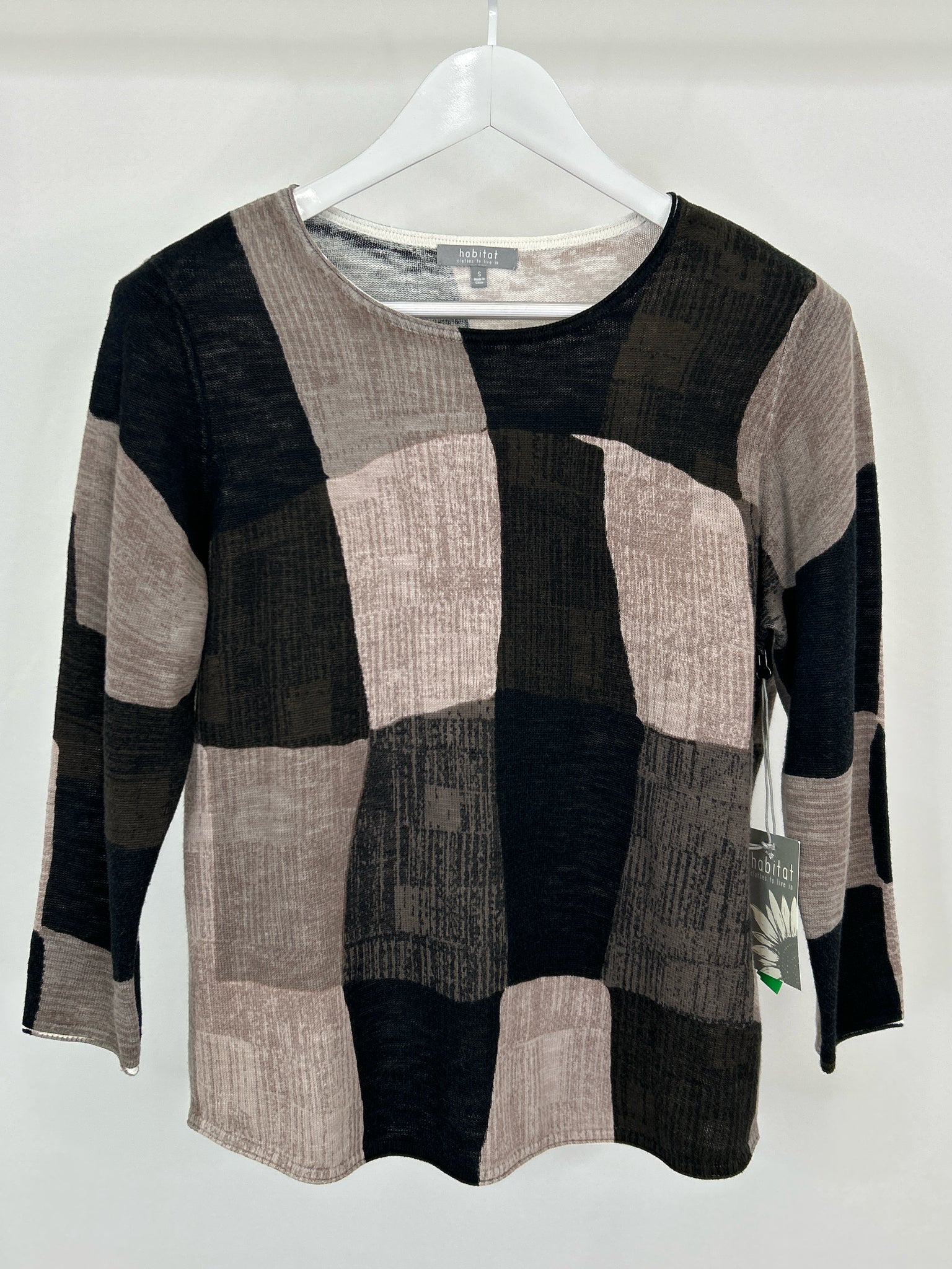 HABITAT Size S BEIGE AND BLACK Women Top