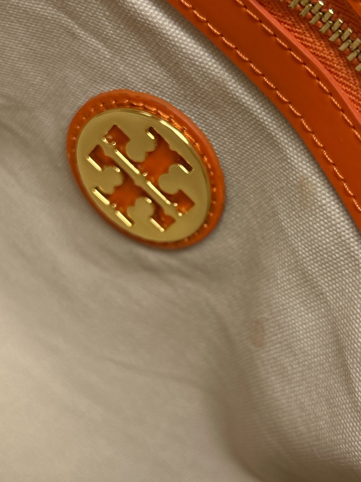 TORY BURCH ORANGE AND WHITE Women Tote