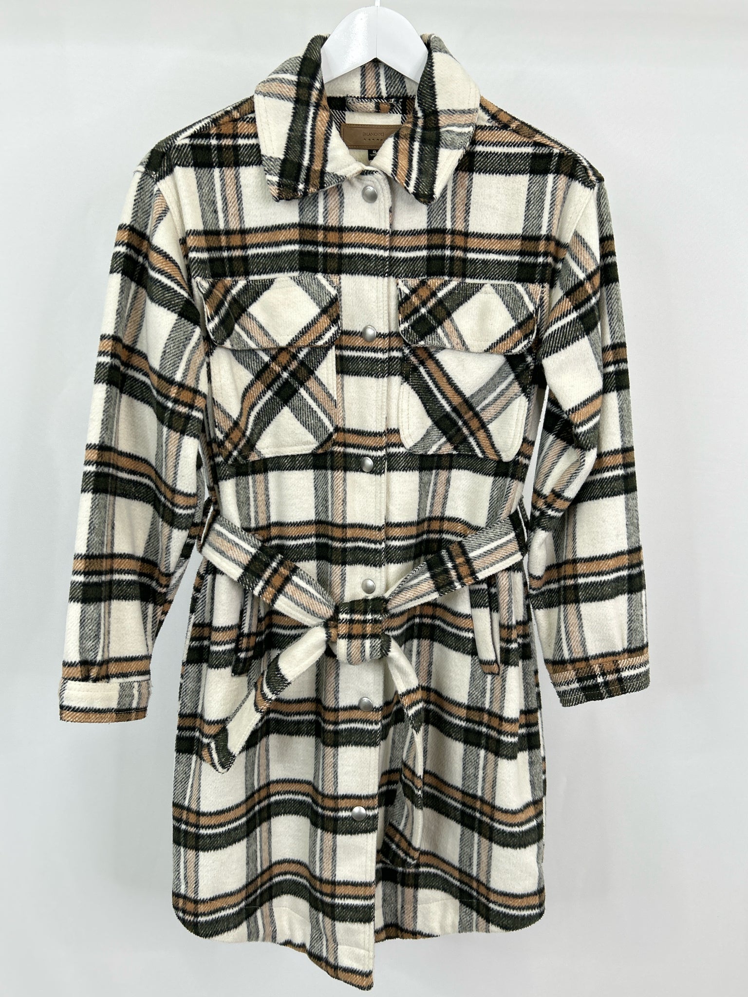 BLANK NYC Size S CREAM AND BROWN Women Coat