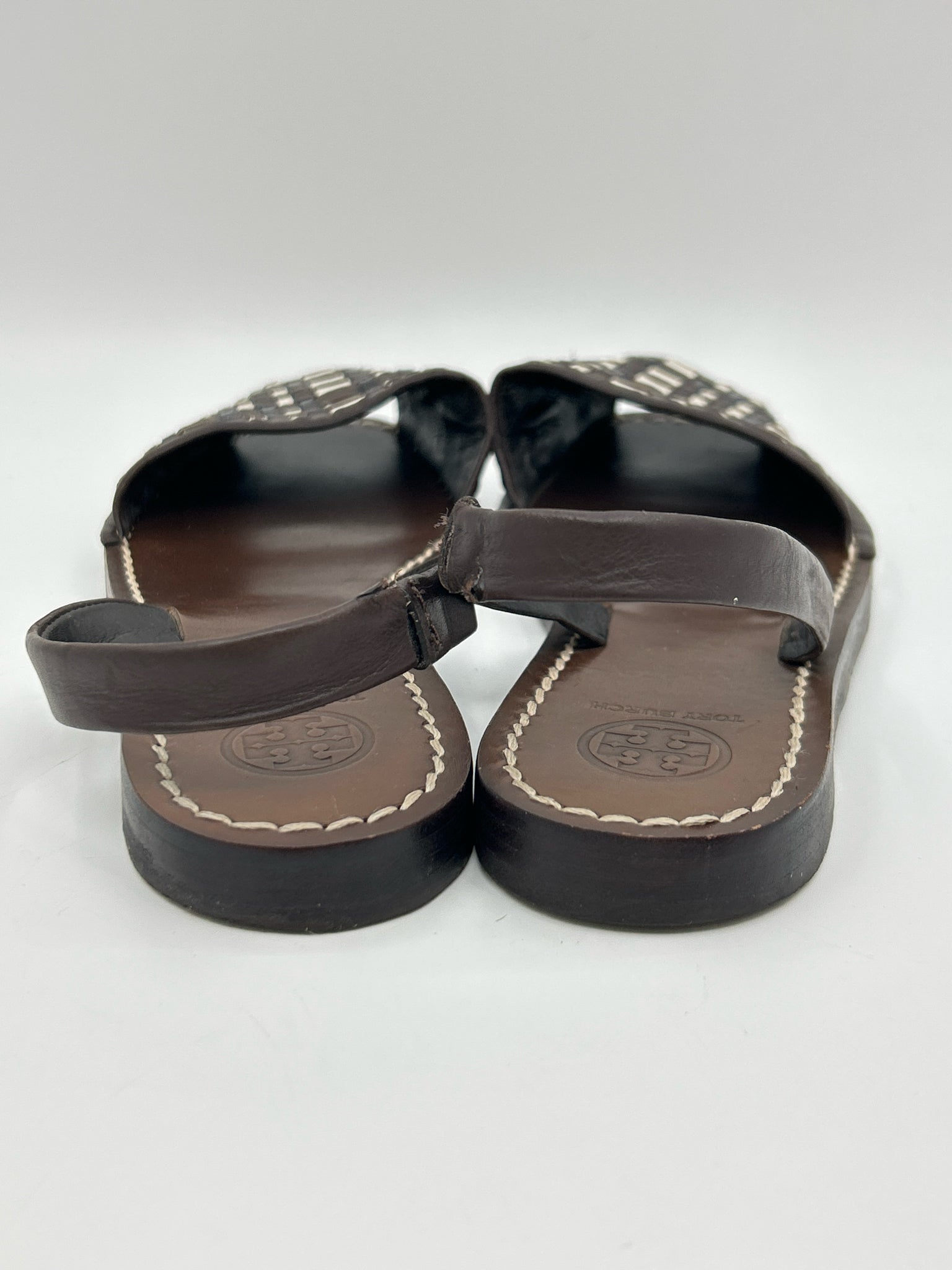 TORY BURCH Size 7.5M DARK BROWN Women Sandal