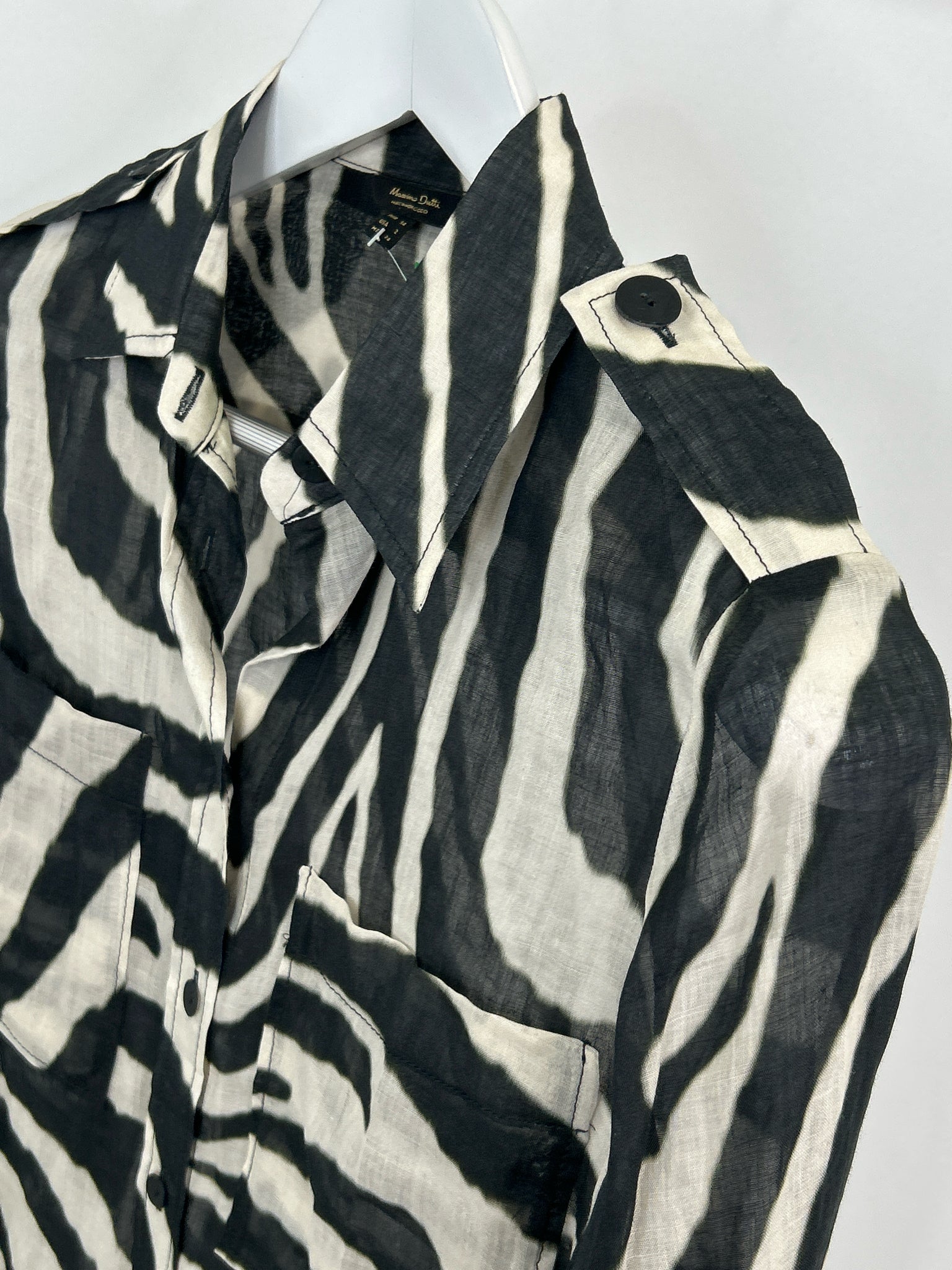 MOSSIMO DUTTI Size 2 Black & Cream Women Shirt