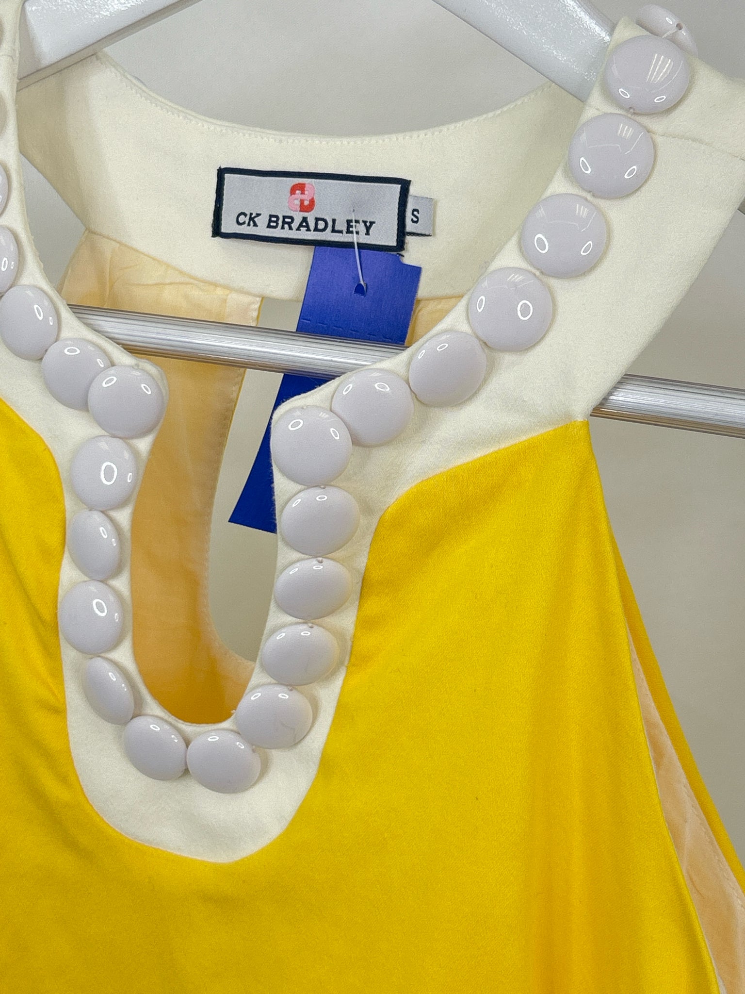 CK Bradley Size S Yellow &  White Women Dress