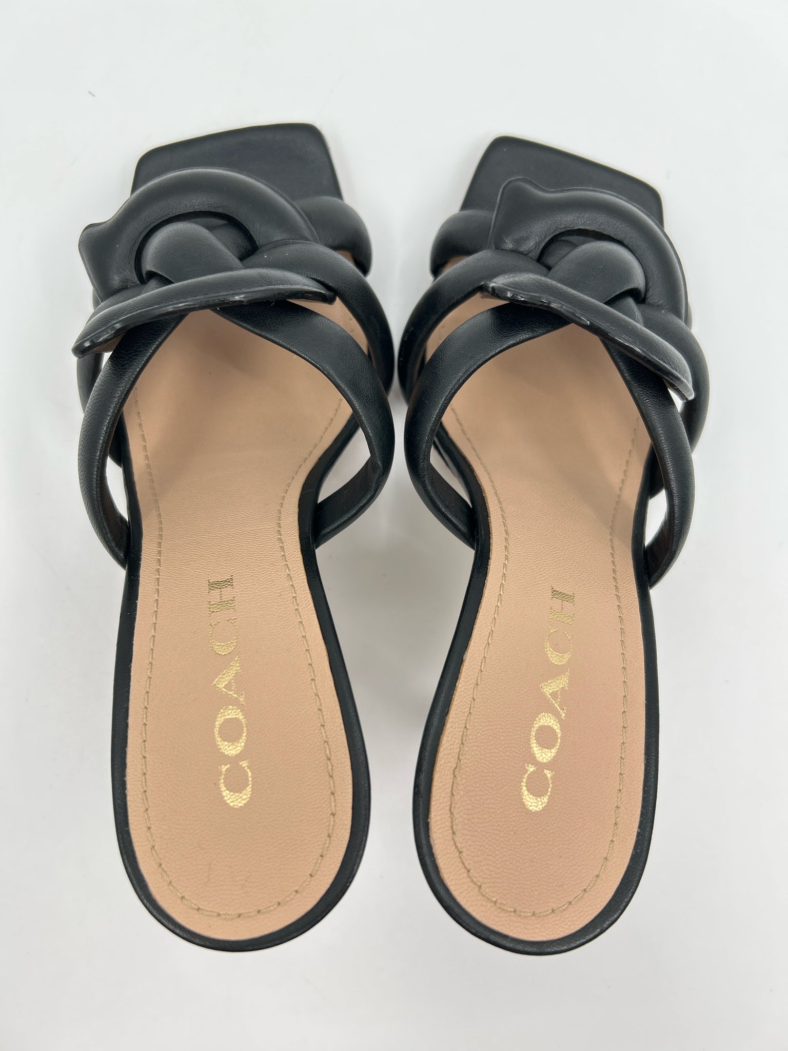 COACH Size 7.5B Black Women Sandal