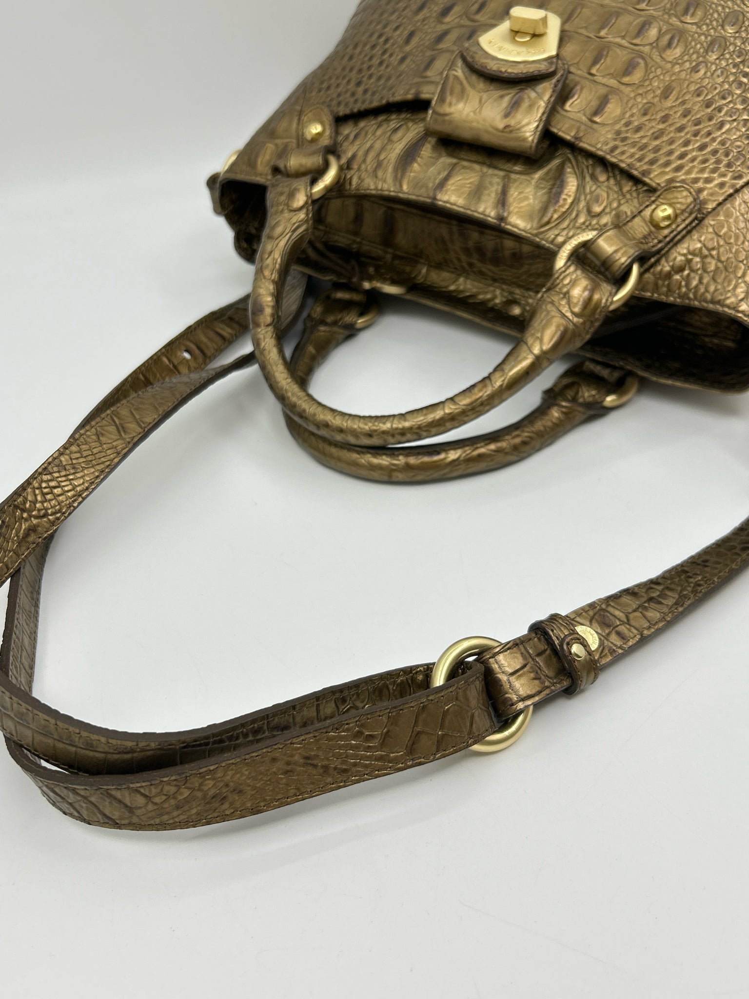 BRAHMIN gold metallic Women Purse