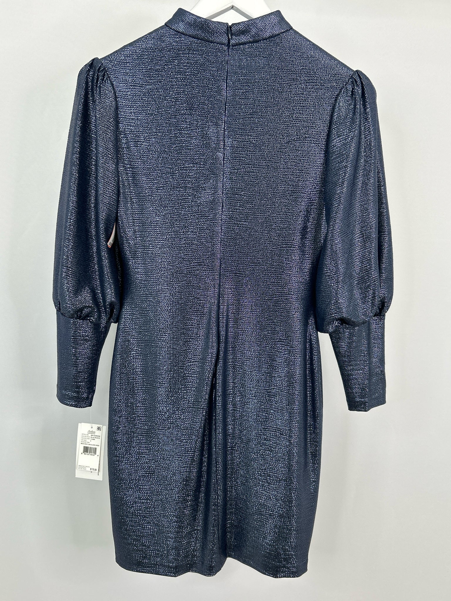 AIDAN AIDAN MATTOX Size 4 BLUE METALLIC Women Dress