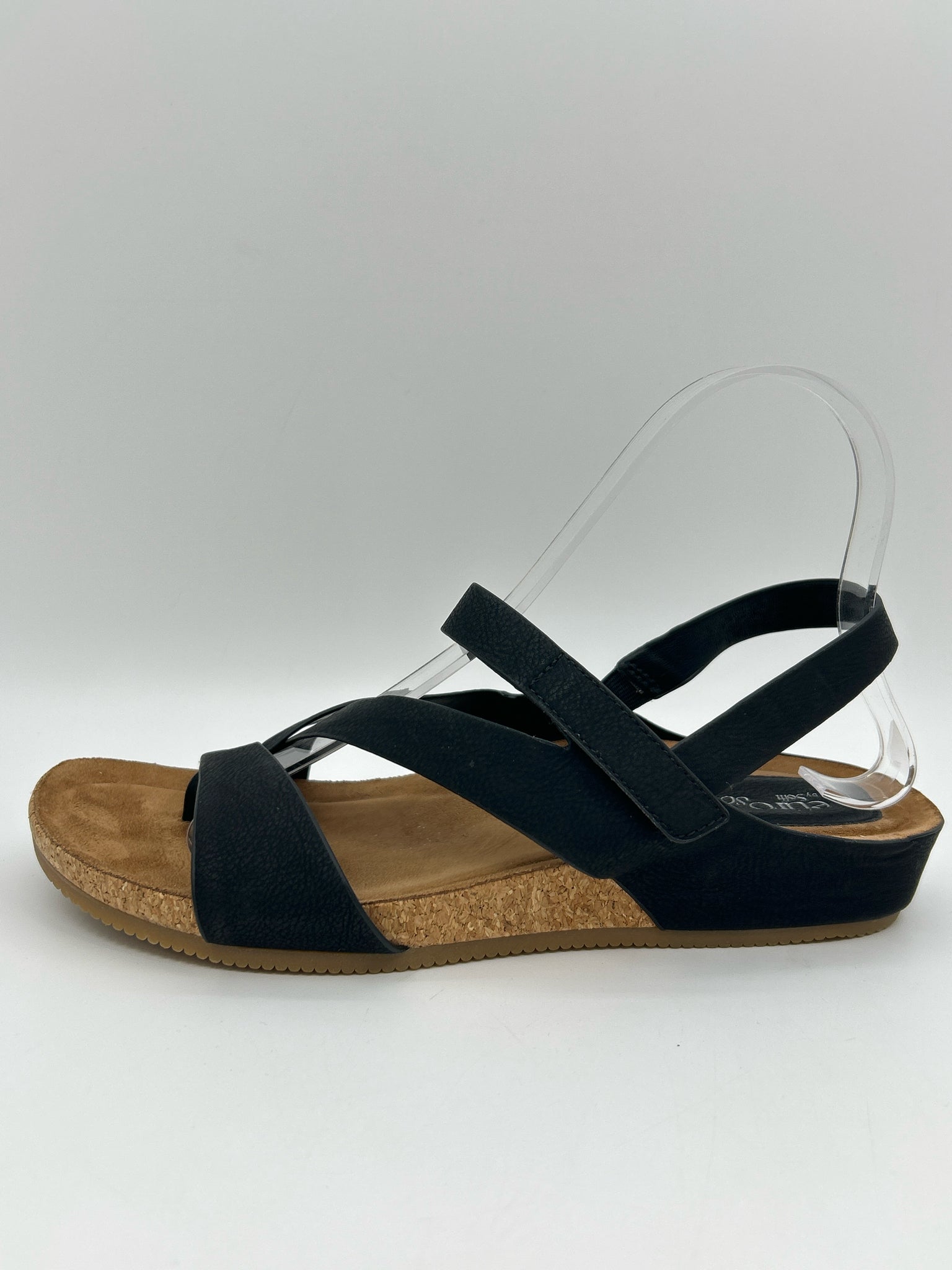 EURO SOFT Size 8.5M Black Women Sandal