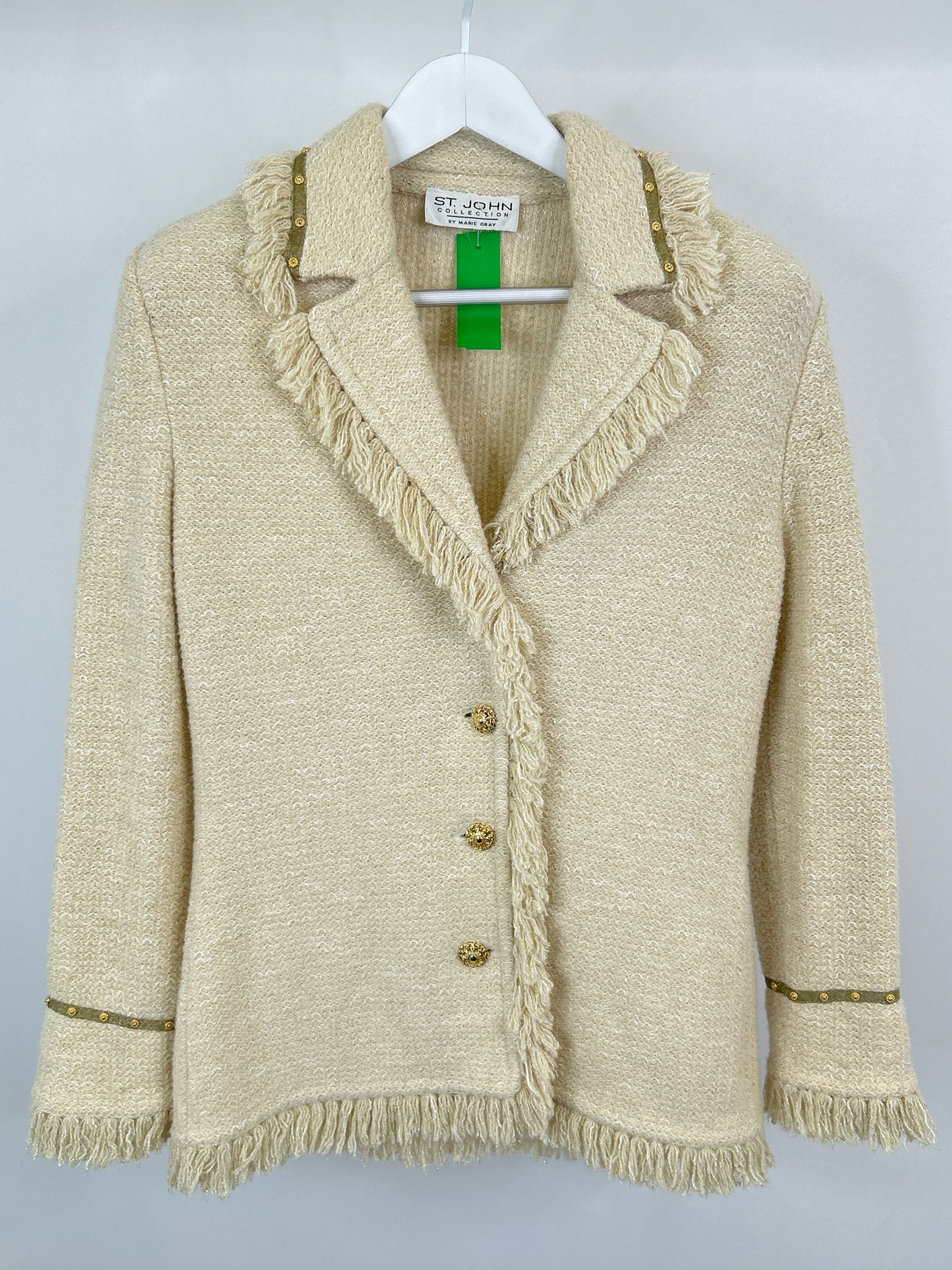 ST JOHN COLLECTION Size M Cream Women Jacket