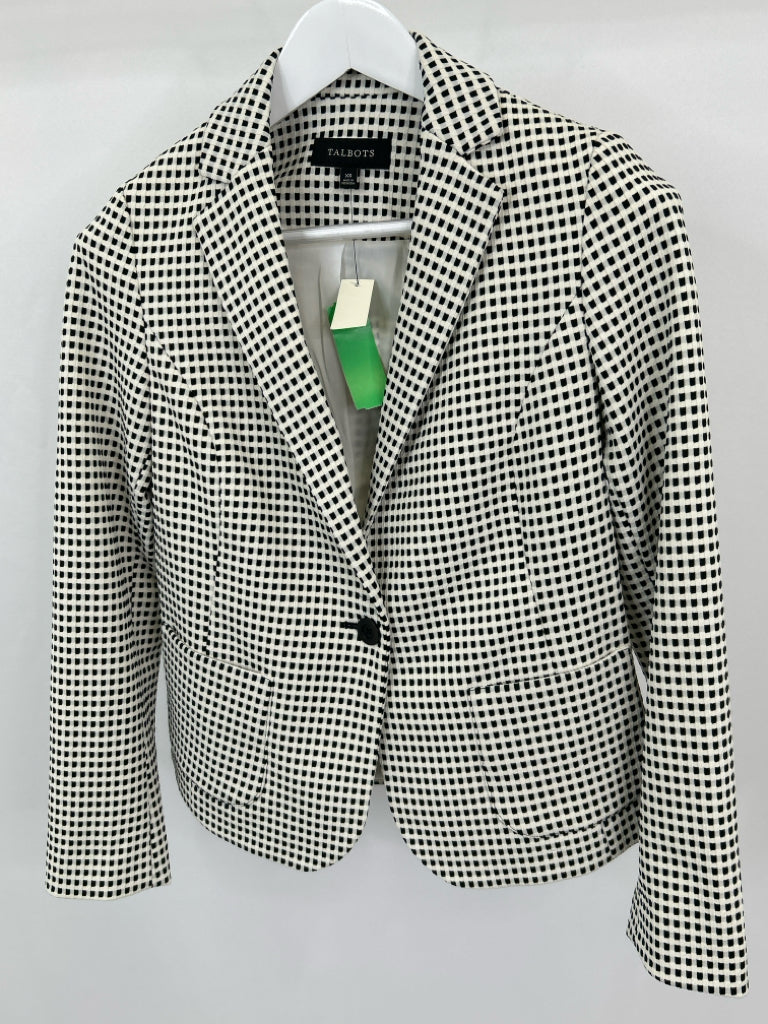 TALBOTS Women Size XS Black & White Blazer