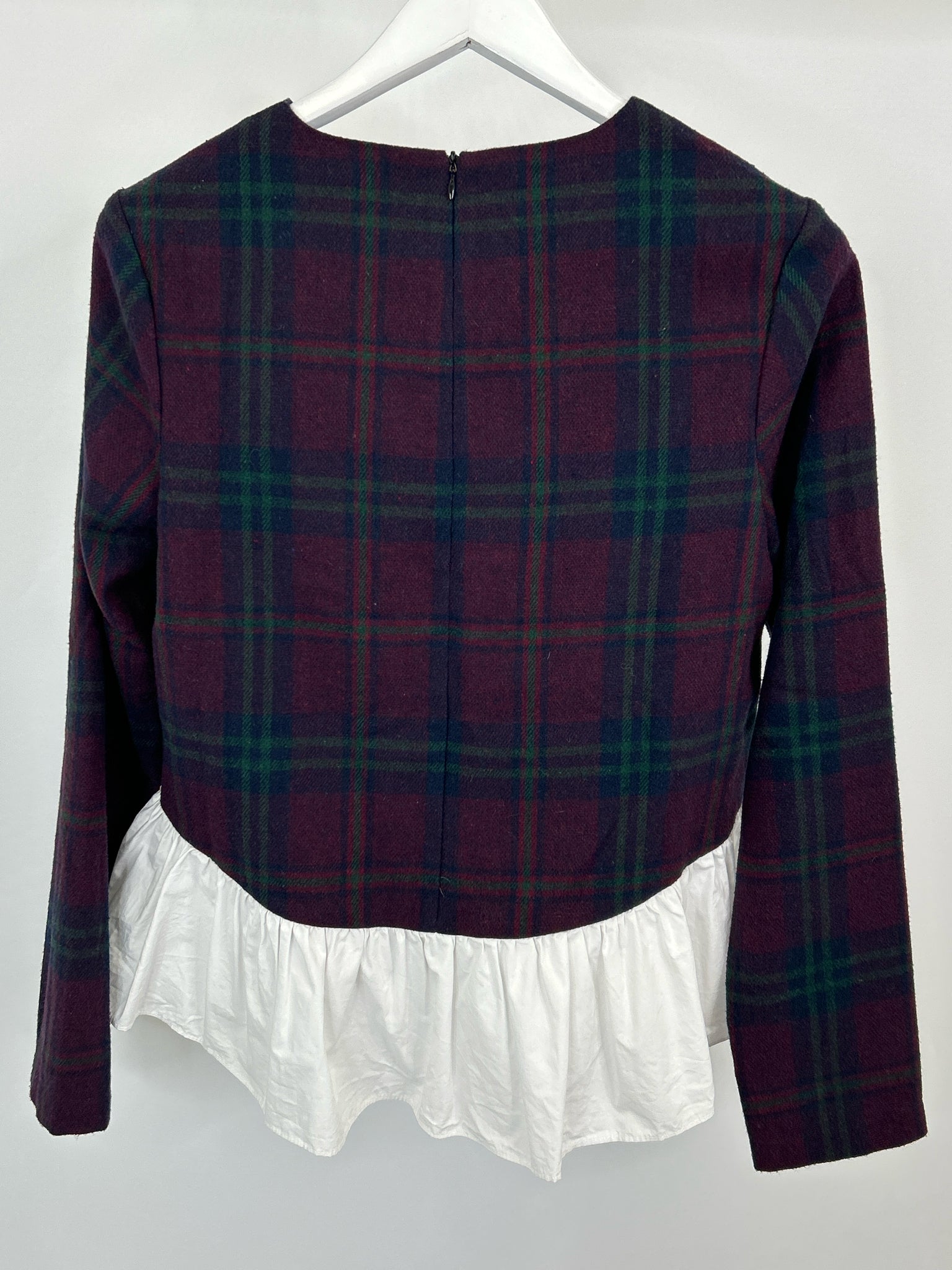 English Factory Size M Purple Plaid Women Top