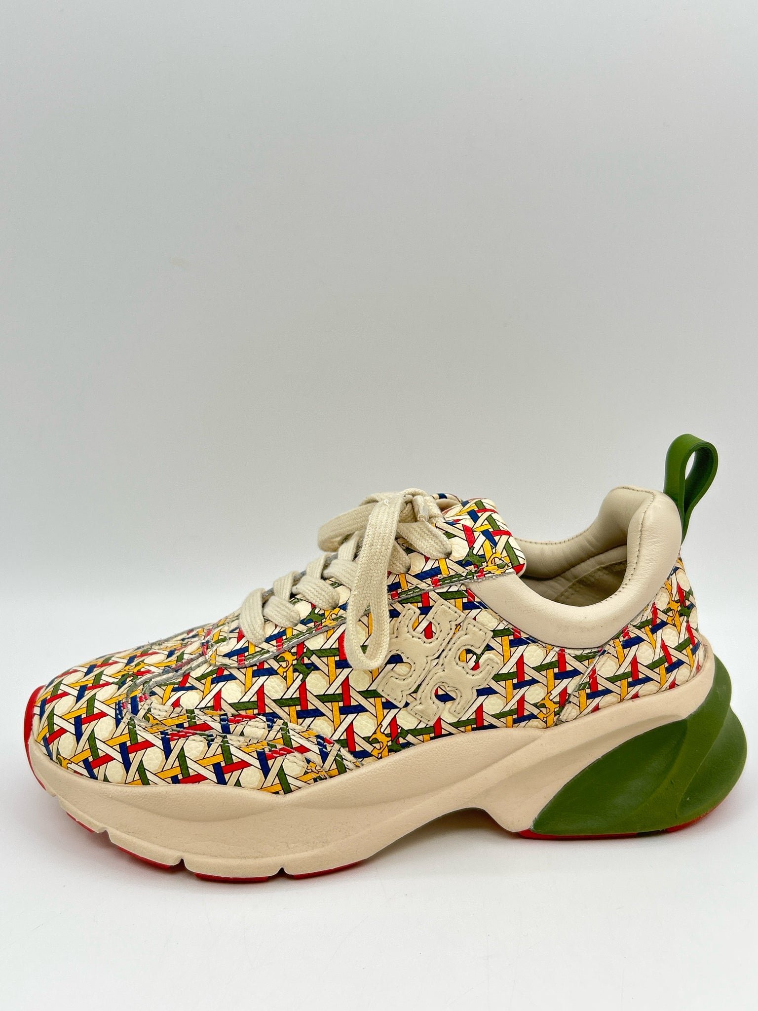 TORY BURCH Size 7M Cream Print Women Sneakers