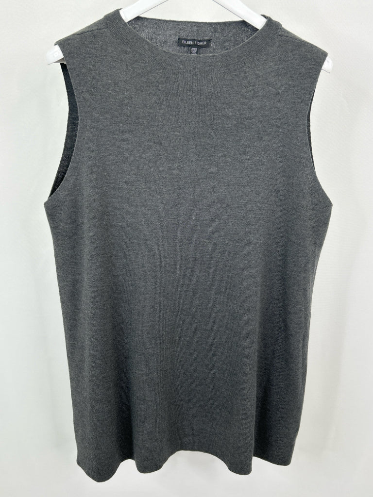 EILEEN FISHER Size XL Charcoal Top Tunic