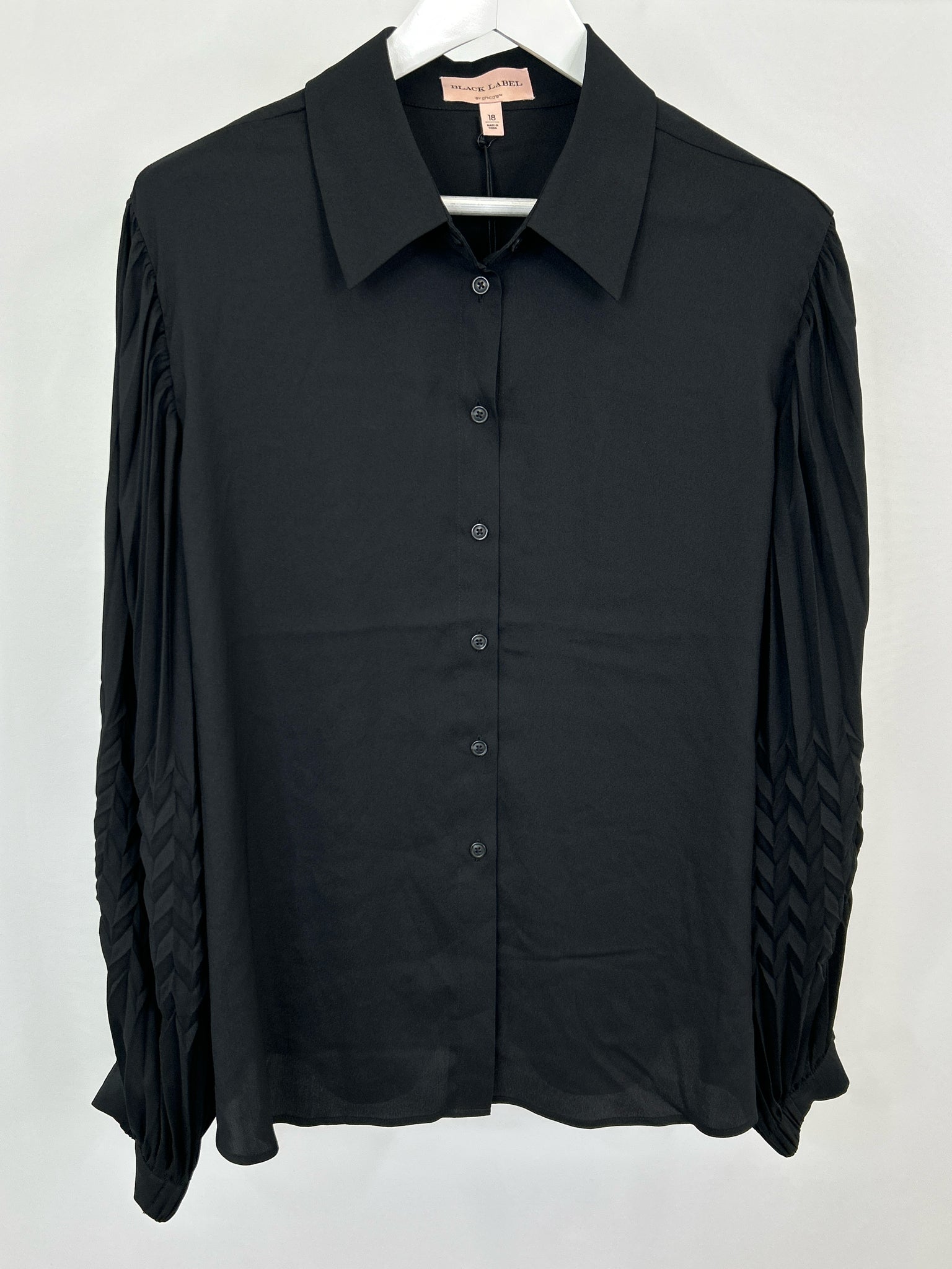 CHICO'S Size 18 Black Women Blouse