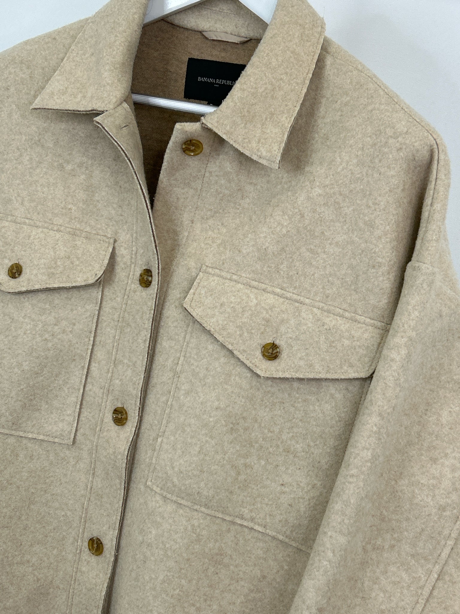 BANANA REPUBLIC Size MP Oatmeal Women Coat