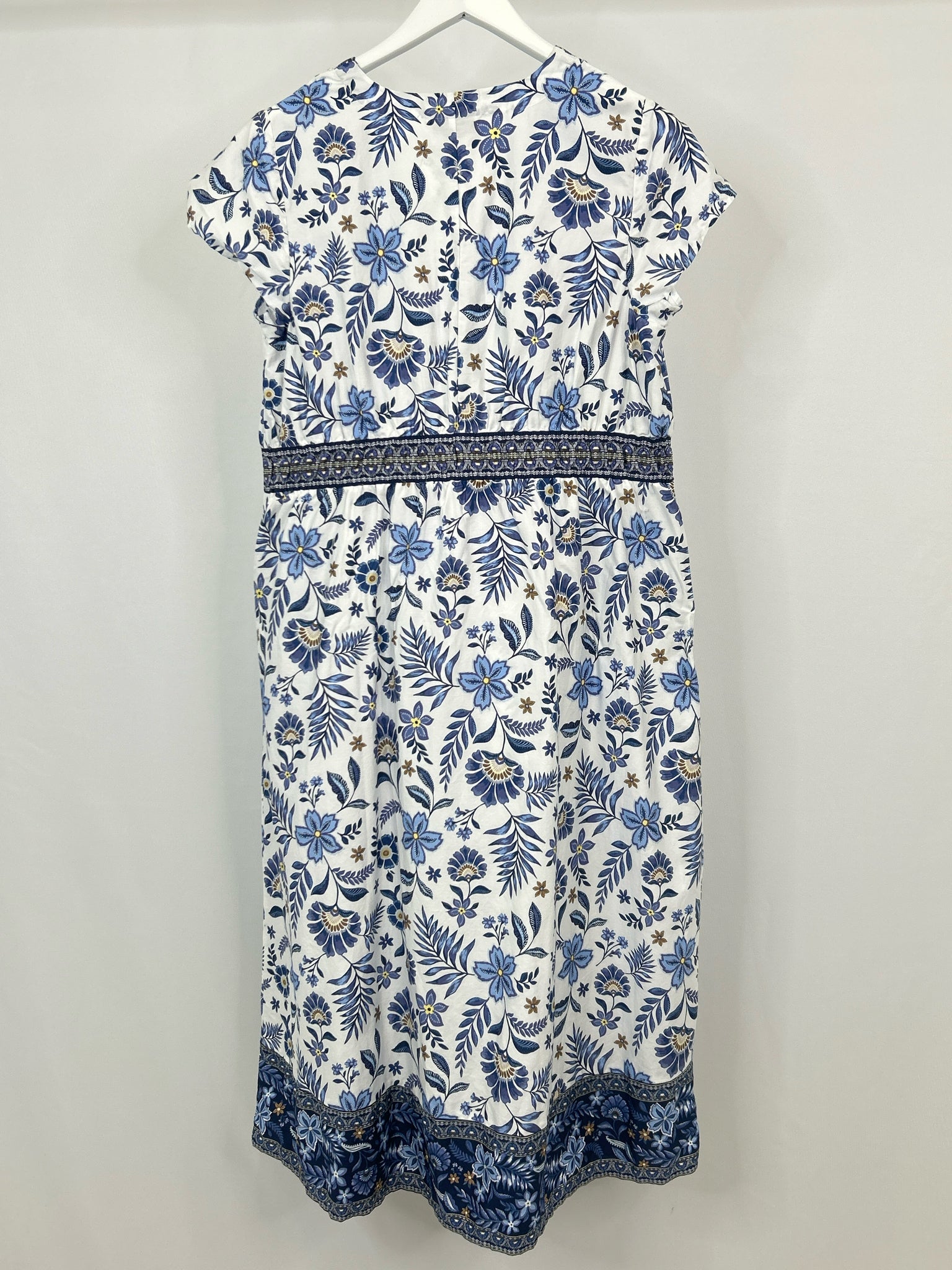 J JILL WEAREVER COLLECTION Size L Blue Print Women Dress