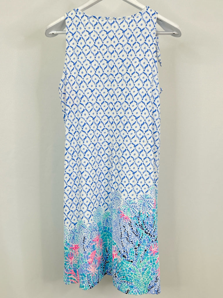 LILLY PULITZER Size M WHITE AND BLUE Women's Dress