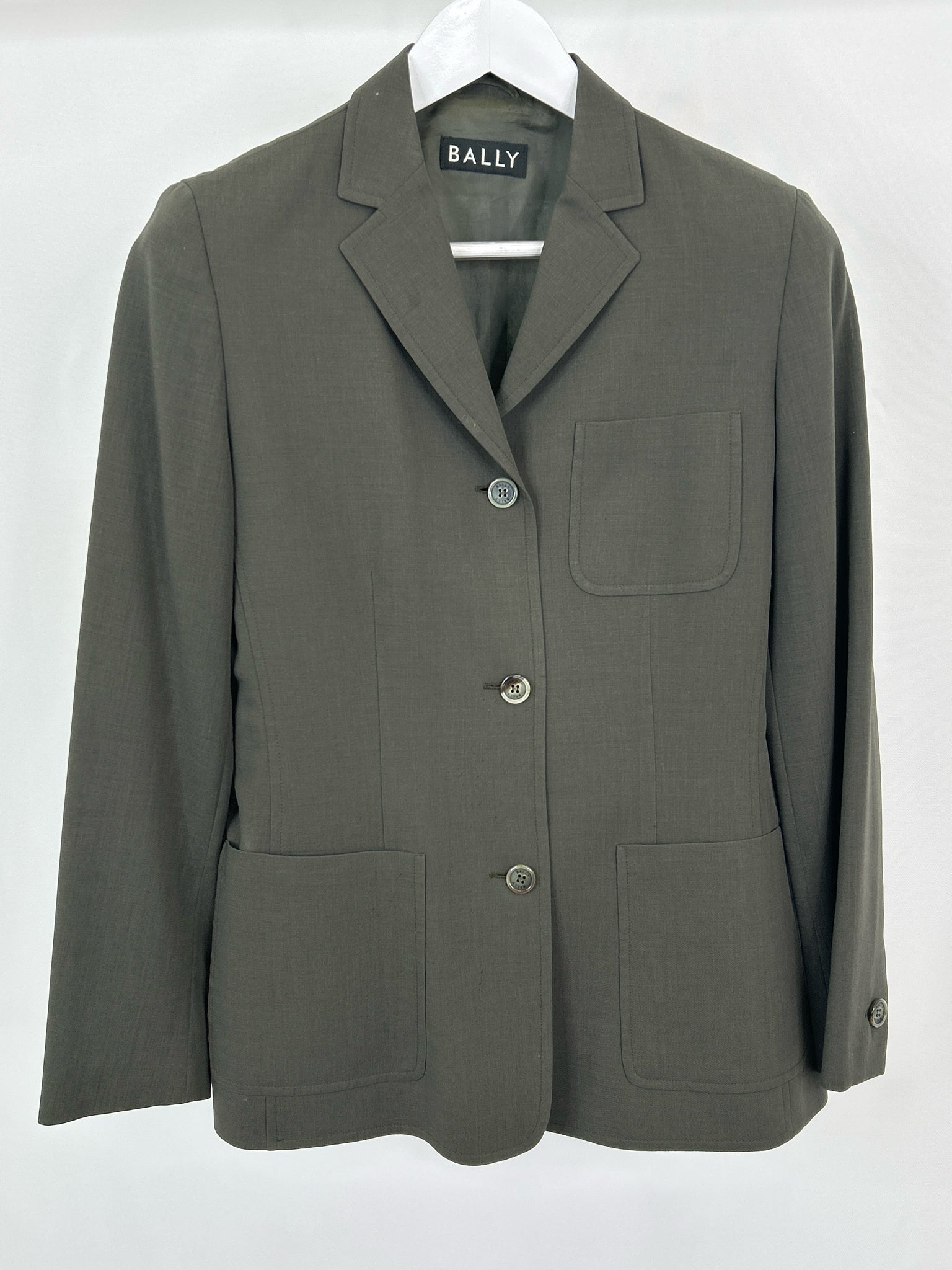 BALLY Size 8 OLIVE Women Blazer