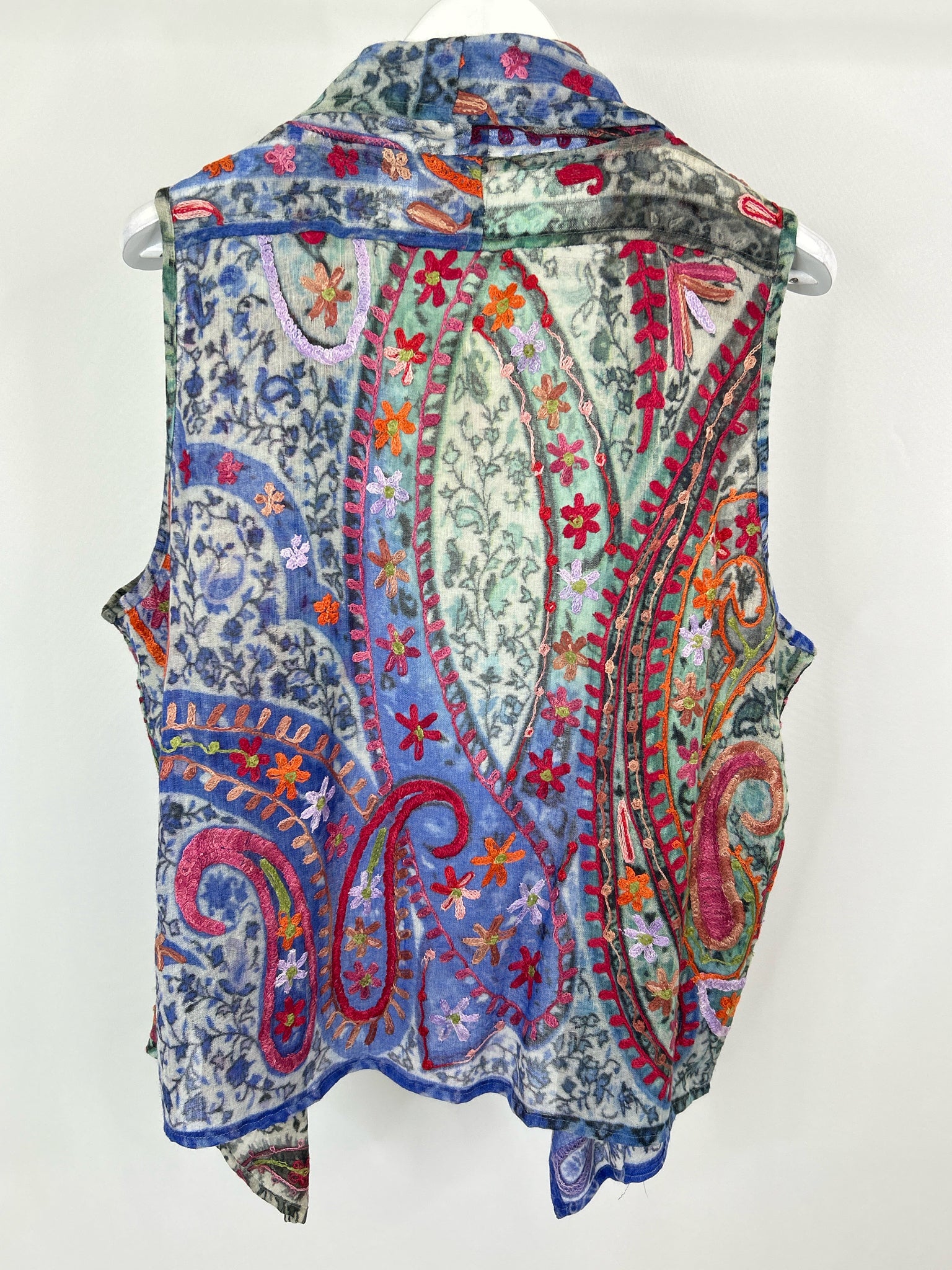 ANU Size L Beige and Blue Women Vest NWT