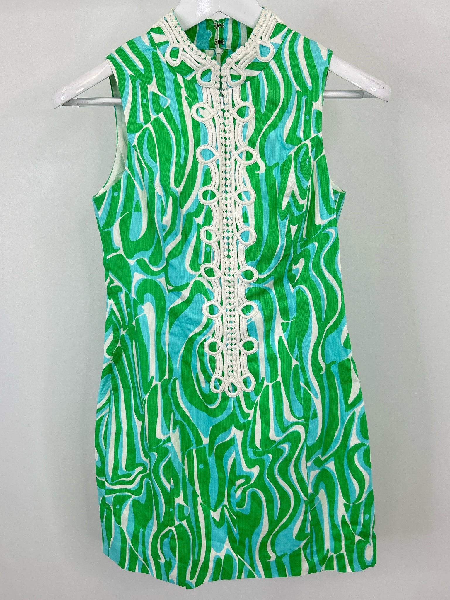 LILLY PULITZER Size 2 GREEN AND WHITE Women's Dress