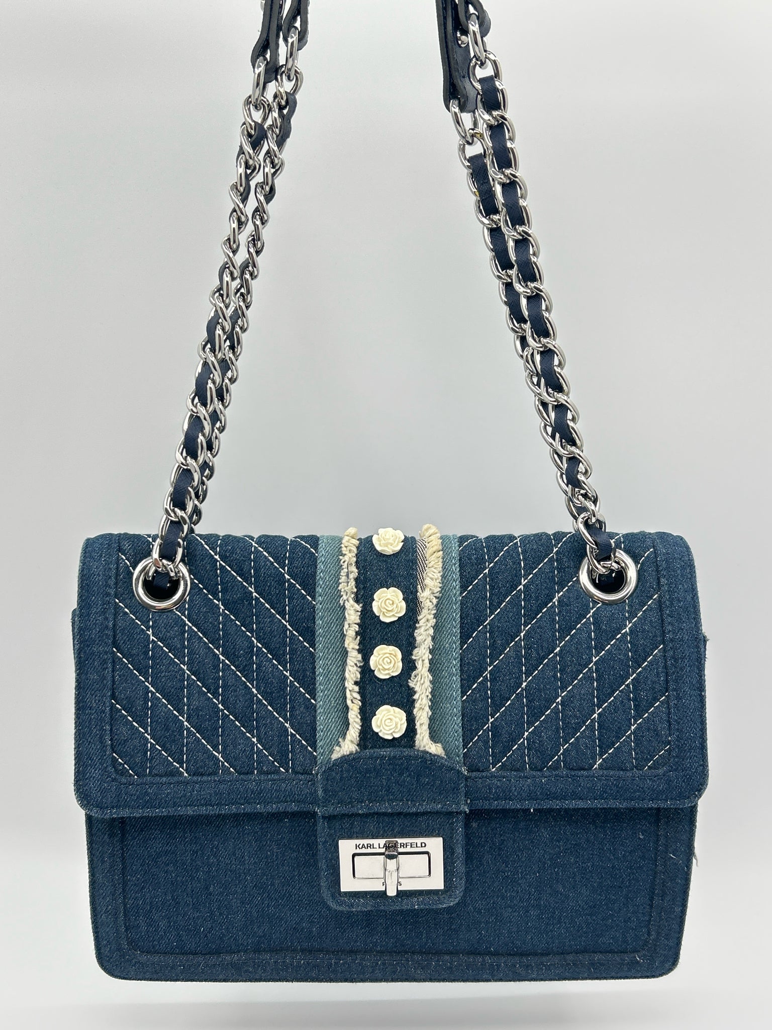 KARL LAGERFELD BLUE DENIM Women Purse