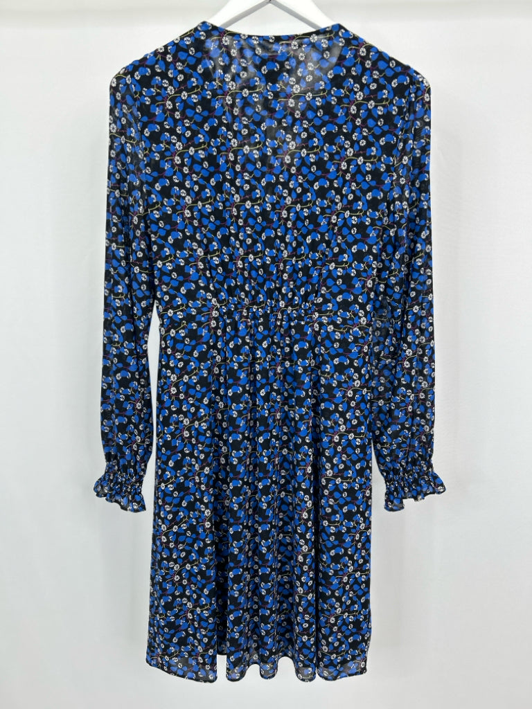 CABI Women Size M Blue Print Dress