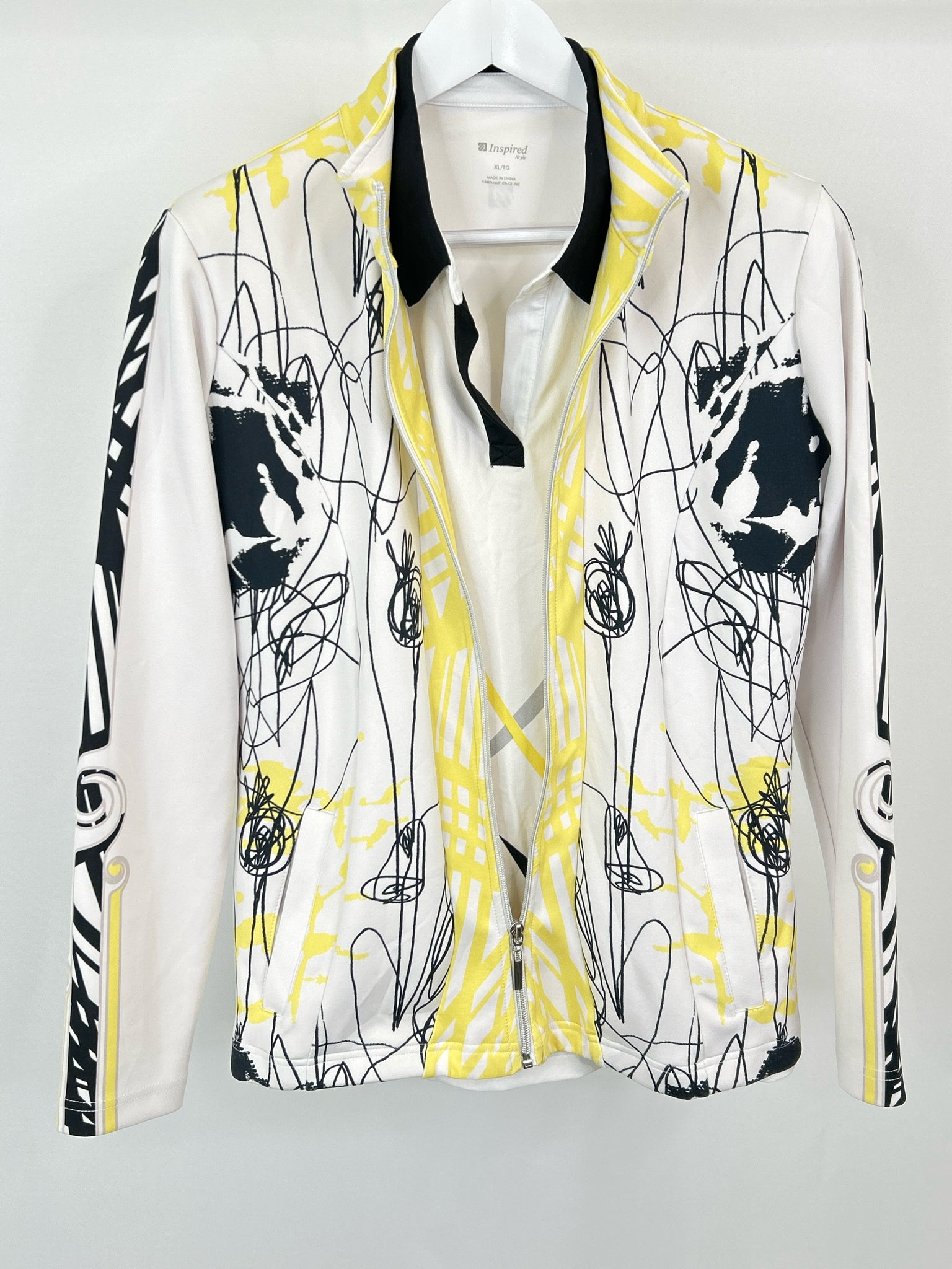 Inspired Style Size XL White Print Women's 2-piece Set