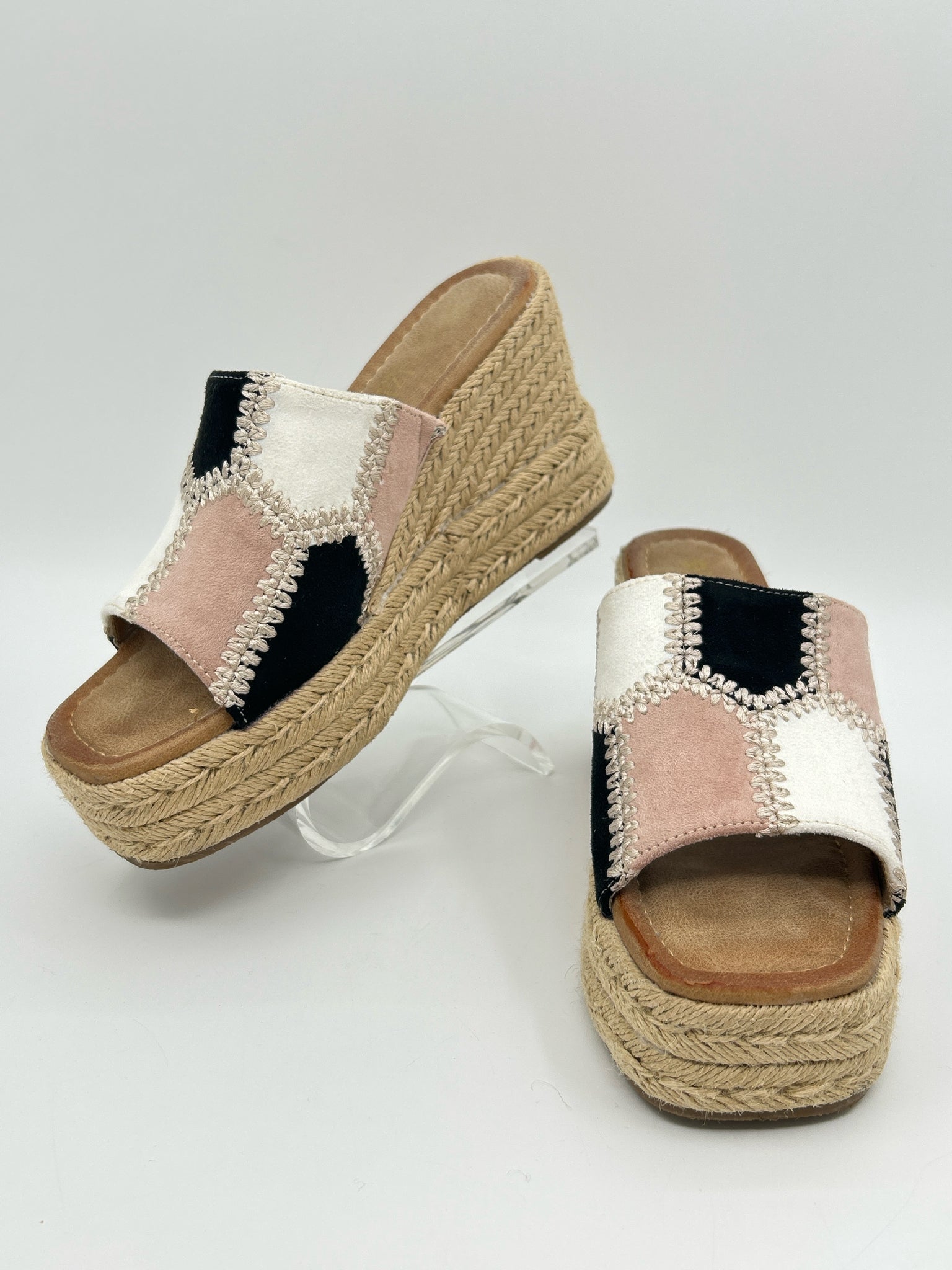 PATRIZIA Size 37 Black and White Women Sandal