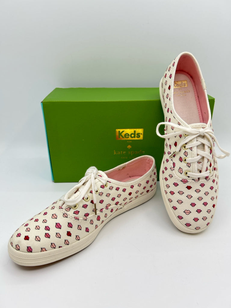 KEDS Women Size 8.5 White and PINK Sneakers