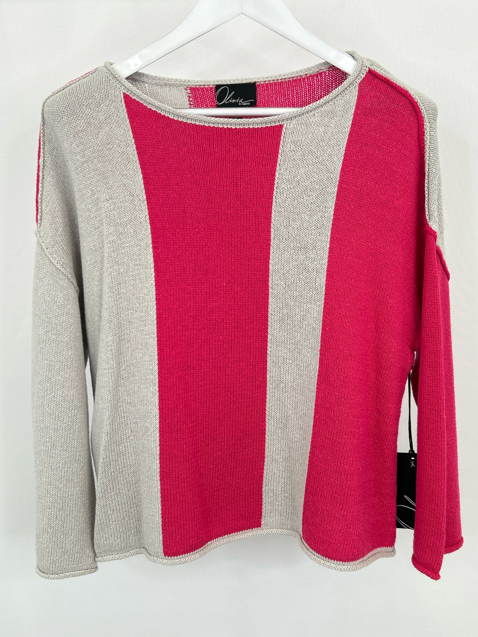 OLIVIA BY HABITAT CLOTHES Size S Magenta and Gray Women Sweater