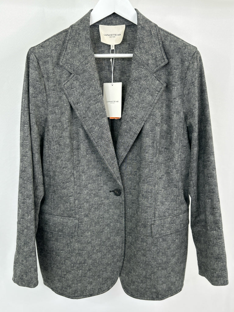 LAFAYETTE 148 Women Size 14 Heather Gray & Black Blazer NWT