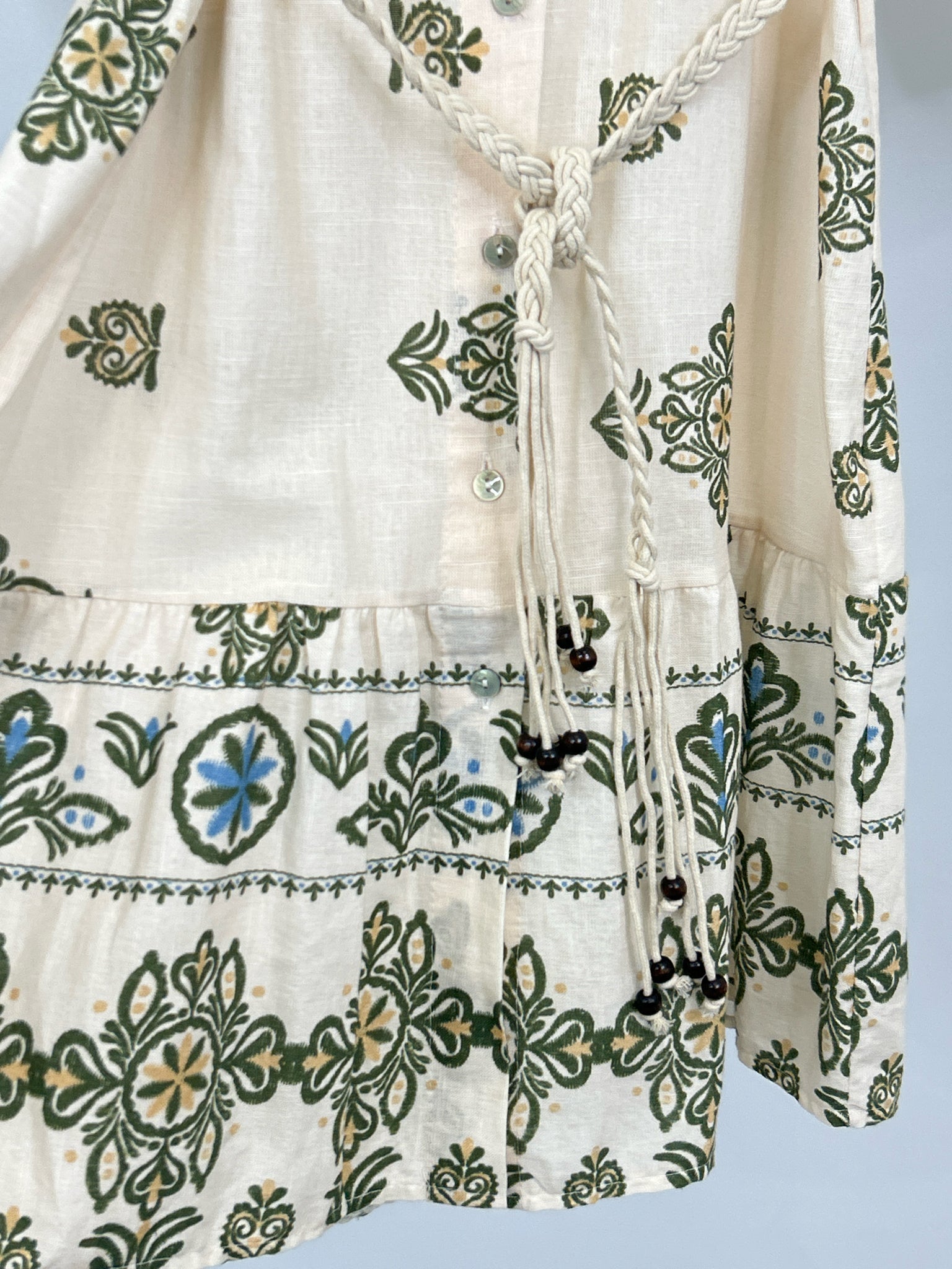 SPIGHE DI LINO Size M Cream Print Women Dress