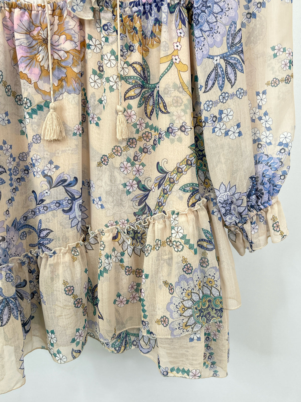 Super Natural by Secret Mission Size L BEIGE FLORAL Women Dress