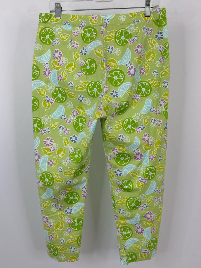 LILLY PULITZER Size 12 Green Print Women Pants
